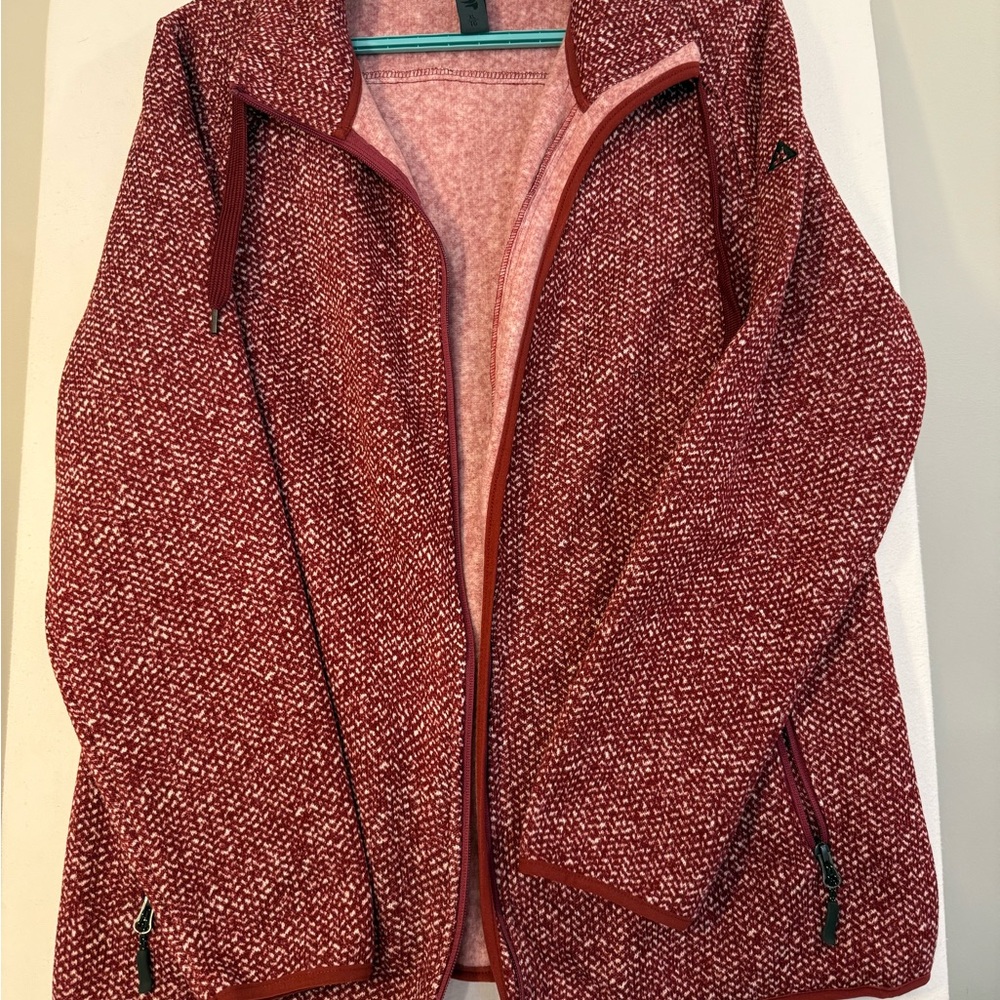 Red and White Zip-Up Jacket